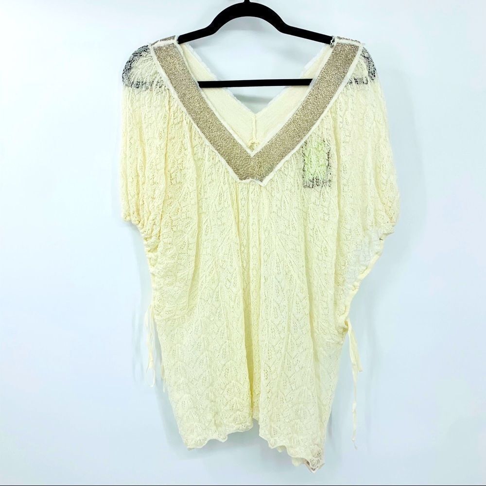 Anthropologie Cream Lace Blouse
